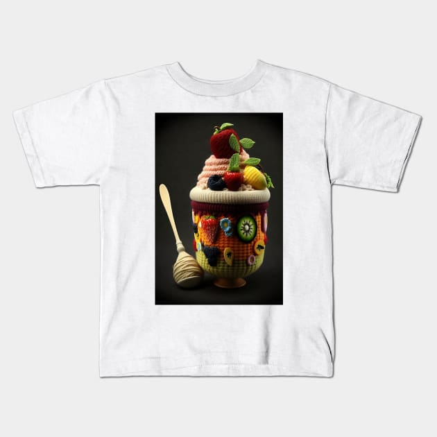 Yarn Parfait Cake Knitten Kids T-Shirt by kiddo200